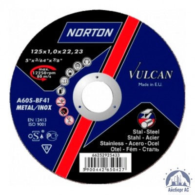 Диск отрезной по металлу 125х1,6x22,23 мм NORTON VULCAN купить в Шымкенте