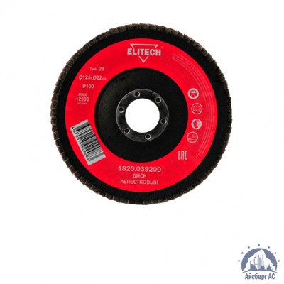 Круг лепестковый КЛТ 125х22 мм, P100, Elitech, 1820,039200 купить в Шымкенте
